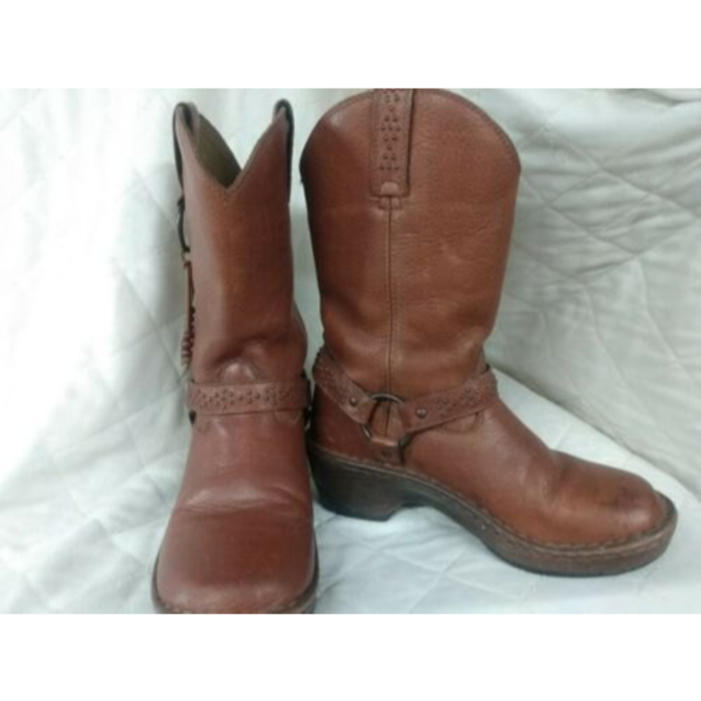 Durango® Women's Brown Leather Dream Harness Boot w/beaded accent tassel Sz 8